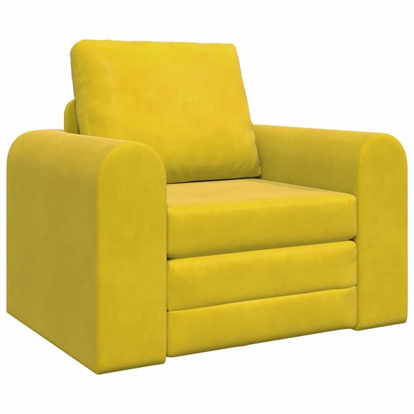 vidaXL Canapé-Lit Jaune 98 x 71 x 83 cm Velours
