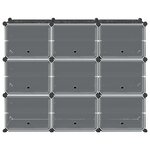 vidaXL Cubes de rangement 9 Pièces avec portes noir PP