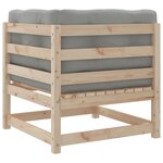 vidaXL Salon de jardin 8 Pièces avec coussins bois de pin massif