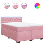 vidaXL Sommier à lattes de lit avec matelas Rose 140x190 cm Velours