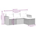 vidaXL Salon de jardin 4 Pièces avec coussins gris clair résine tressée