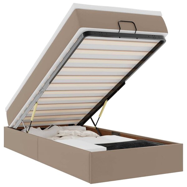 VidaXL Cadre de lit ottoman et matelas cappuccino 100x200cm similicuir