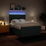 vidaXL Sommier à lattes de lit avec matelas Bleu 140x190 cm Tissu