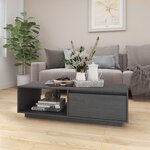 vidaXL Table basse gris 110x50x33 5 cm bois de pin massif