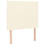 vidaXL Sommier tapissier avec matelas et LED Crème 90x190cm Similicuir