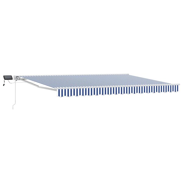 vidaXL Cadre de store manuel avec LEDs Bleu et Blanc 4 × 3 5 m