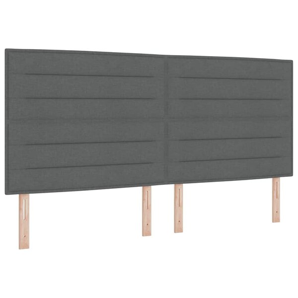 vidaXL Lit à ressorts avec matelas Gris foncé 200 x 200 cm tissu
