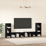 vidaXL Meuble TV 4 Pièces Chêne Noir Bois Ingénieur