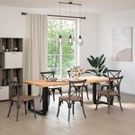 vidaXL Pieds de table à manger en T  2 pièces  noir  80 x 35 x (72-73) cm  acier