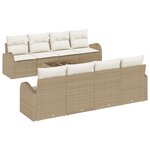vidaXL Ensemble de Canapés de Jardin 9 Pièces avec Coussins Beige en Rotin Synthétique