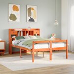 vidaXL Lit bibliothèque sans matelas cire marron 150x200 cm pin massif