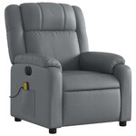 vidaXL Fauteuil de massage inclinable électrique gris similicuir