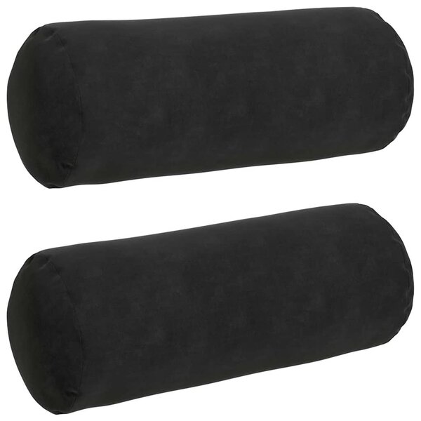 vidaXL Coussins d'accent 2 Pièces Noir Ø 15 x 40 cm