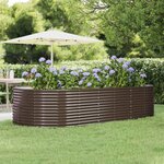 vidaXL Lit surélevé de jardin Marron Acier galvanisé