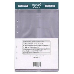 Recharge Accessoires Organiseur POCHETTE CARTES VISITE Timer 21 15 x 21 cm QUOVADIS