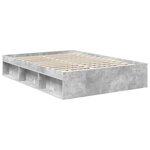 vidaXL Cadre de lit Béton 140 x 200 cm Bois d'ingénierie