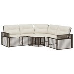 vidaXL Canapé de jardin et coussins et repose-pied en forme de L rotin