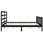 vidaXL Cadre de lit sans matelas noir 200x200 cm bois massif de pin
