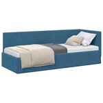 vidaXL Cadre de lit d'angle Bleu 80 x 200 cm Velours