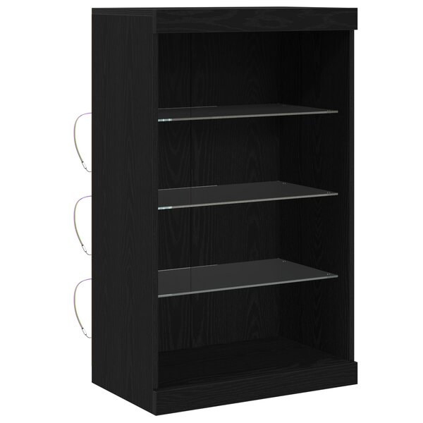Buffet vidaXL avec lumières LED Chêne Noir 60 5x37x100 cm