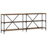 Table Console vidaXL Bois Ancien 200x30x75 cm Bois Aggloméré et Acier
