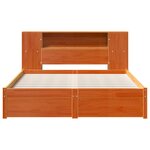vidaXL Cadre de lit avec tête de lit de rangement 2 Pièces Cire marron