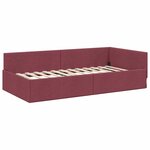 vidaXL Cadre de lit d'angle avec matelas Autre 2 Pièces Gris tissu