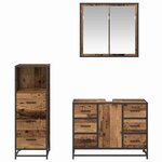 vidaXL Ensemble de mobilier de salle de bain 3 Pièces Bois ancien