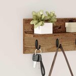 vidaXL Porte-manteau mural avec étagère Bois ancien 40 x 10.5 x 18 cm