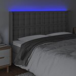 vidaXL Tête de lit à LED Gris 147x16x118/128 cm Similicuir