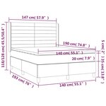 vidaXL Sommier à lattes de lit matelas LED Gris foncé 140x190 cm Tissu
