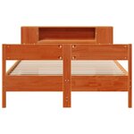 vidaXL Lit bibliothèque sans matelas cire marron 135x190 cm pin massif