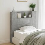 vidaXL Armoire tête de lit avec LED gris béton 100x16 5x103 5 cm