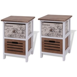 vidaXL Table de chevet 2 Pièces Bois