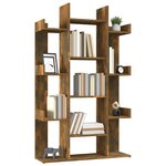 vidaXL Bibliothèque Chêne fumé 86x25 5x140 cm Bois d'ingénierie