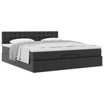 vidaXL Cadre de lit ottoman avec matelas noir 180x200 cm similicuir