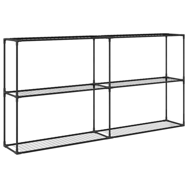vidaXL Support de plantes à 3 niveaux Noir 200 x 32 x 104 cm Acier