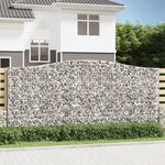 vidaXL Paniers à gabions arqués 7 Pièces 400x30x180/200 cm Fer galvanisé