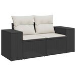 vidaXL Salon de jardin 6 Pièces avec coussins noir résine tressée