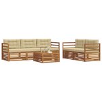 vidaXL Ensemble de canapés d'extérieur 6 Pièces Naturel et Beige