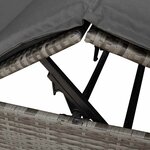 vidaXL Chaiselongue double avec toit et rideaux avec des rideaux Gris