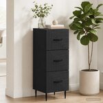 vidaXL Armoire à tiroirs Noir 33 x 34 5 x 89 5 cm Bois d'ingénierie