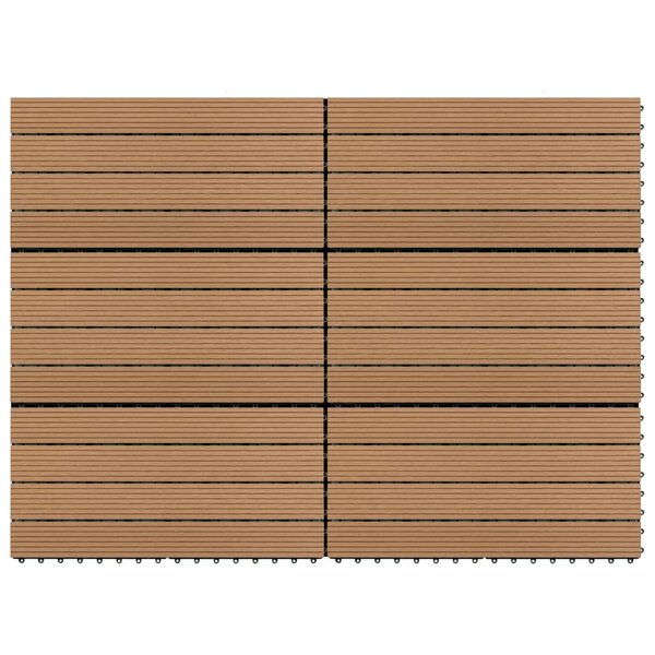 vidaXL Carreaux de terrasse 6 Pièces WPC 60x30 cm 1 08 m² Marron