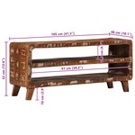 vidaXL Meuble TV 105x46x32 cm Bois massif de récupération
