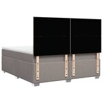 vidaXL Sommier à lattes de lit avec matelas Taupe 200x200 cm Tissu