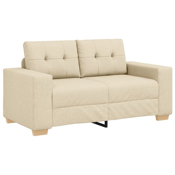 Canapé Loveseat vidaXL Crème 120 cm en tissu
