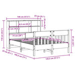 vidaXL Cadre de lit sans matelas blanc 140x190 cm bois de pin massif
