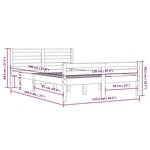 vidaXL Cadre de lit Marron miel Bois massif 120x190 cm Petit Double