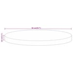 vidaXL Dessus de table Ø 50x3 8 cm rond bois massif de manguier brut