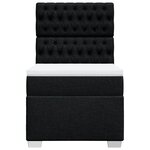 vidaXL Sommier à lattes de lit avec matelas Noir 90x190 cm Tissu